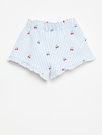 Short en molleton léger et volanté