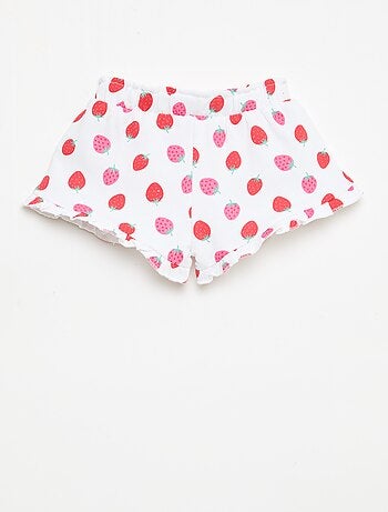 Short en molleton léger et volanté