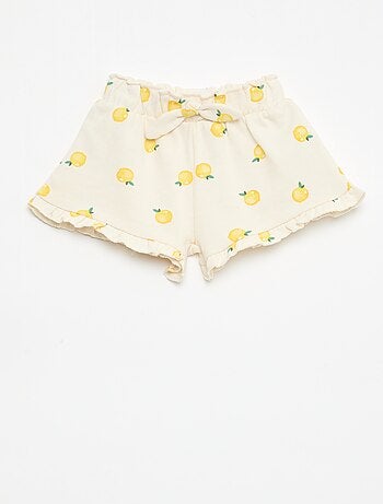 Short en molleton léger et volanté