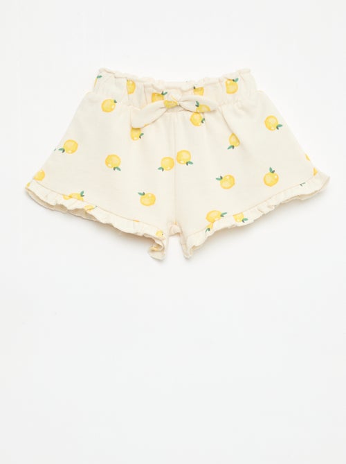 Short en molleton léger et volanté - Kiabi