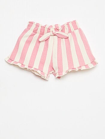 Short en molleton léger et volanté