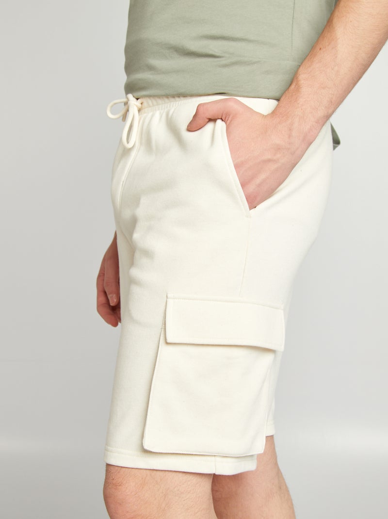 Short en molleton léger multipoches BLANC - Kiabi