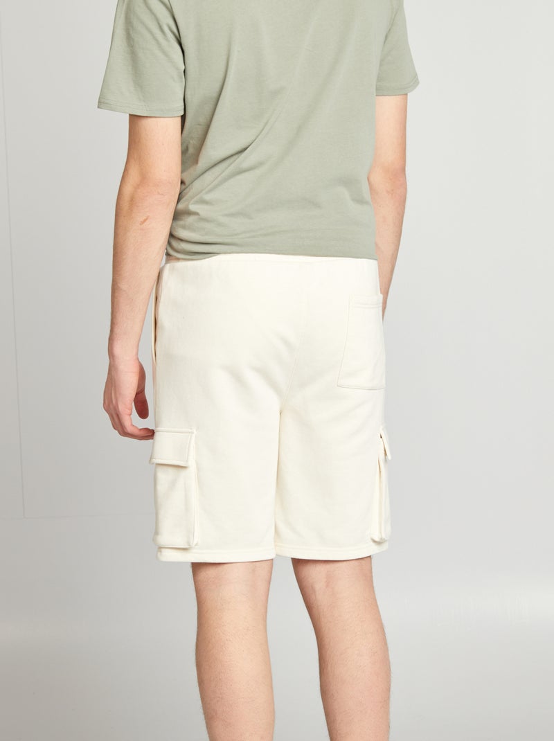 Short en molleton léger multipoches BLANC - Kiabi