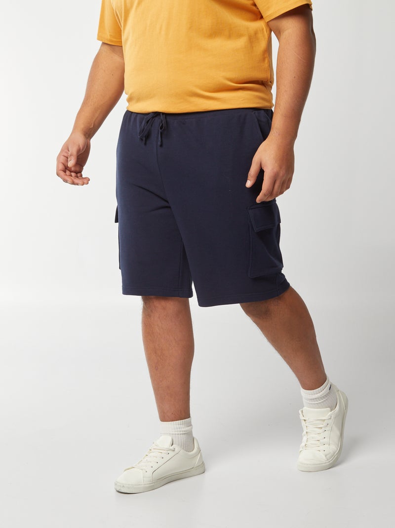 Short en molleton léger multipoches BLEU - Kiabi
