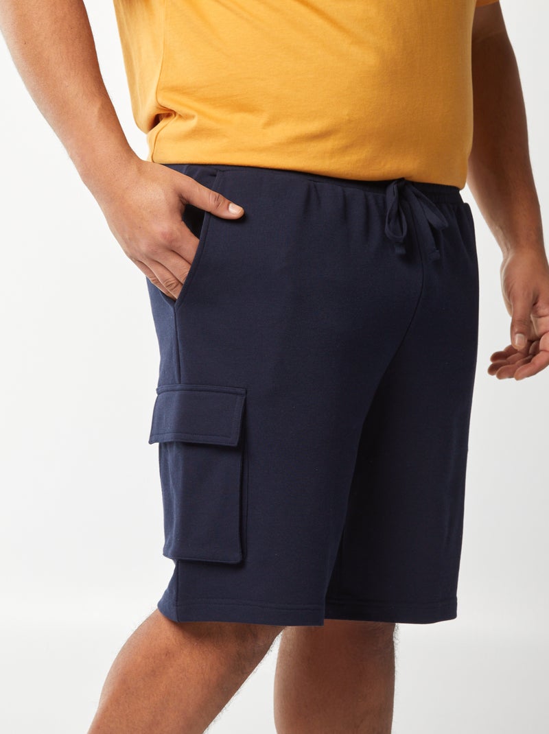 Short en molleton léger multipoches BLEU - Kiabi
