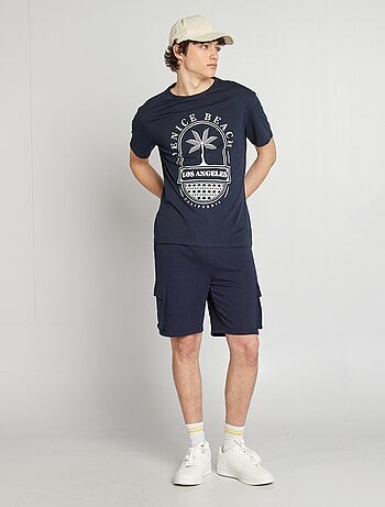 Short en molleton léger multipoches