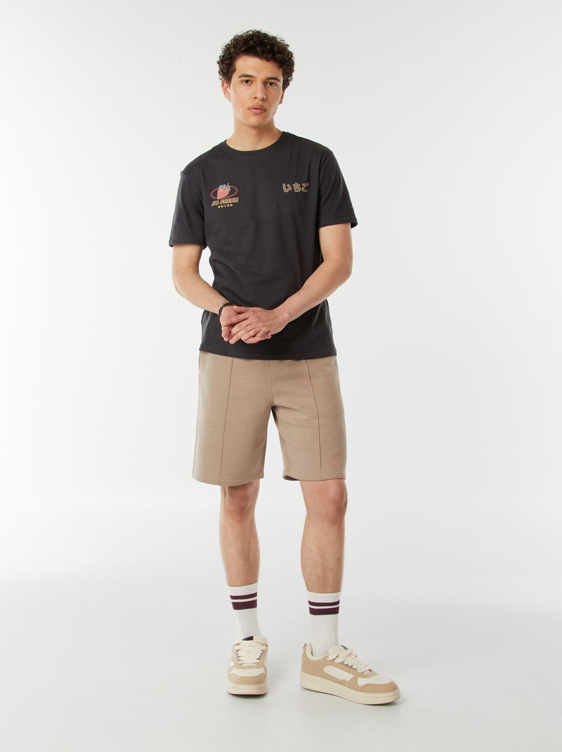 Short en molleton léger uni Beige - Kiabi