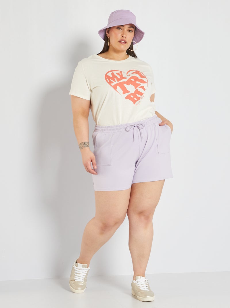 Short en molleton lilas - Kiabi