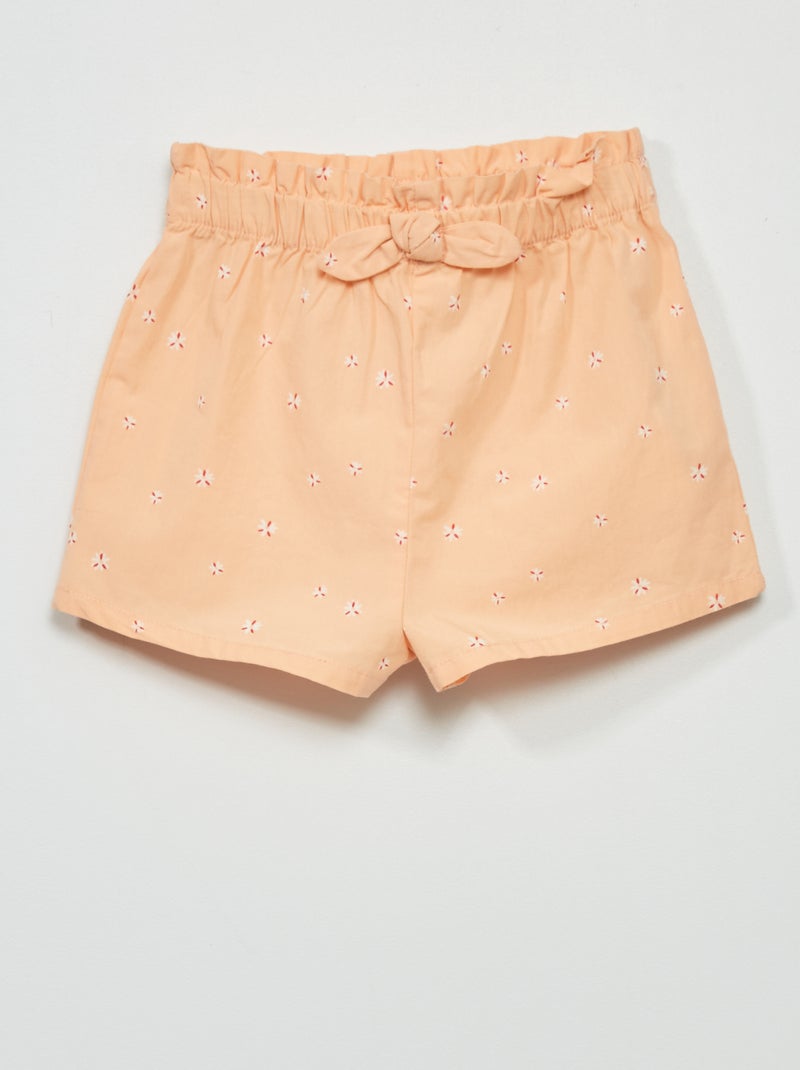 Short en popeline avec imprimé Rose - Kiabi