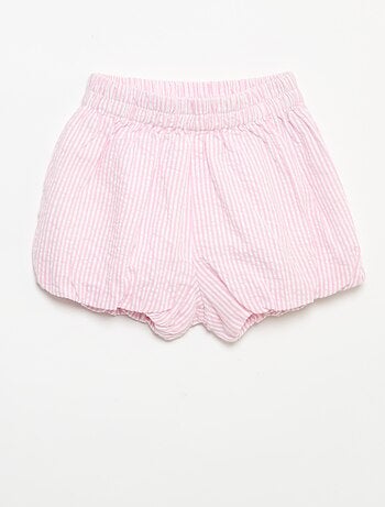 Short en seersucker à rayures