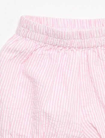 Short en seersucker à rayures