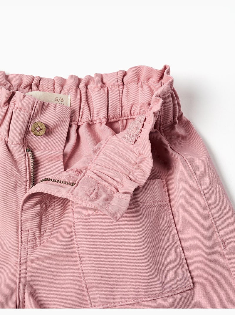 Short en sergé avec poches à l'avant Rose clair - Kiabi