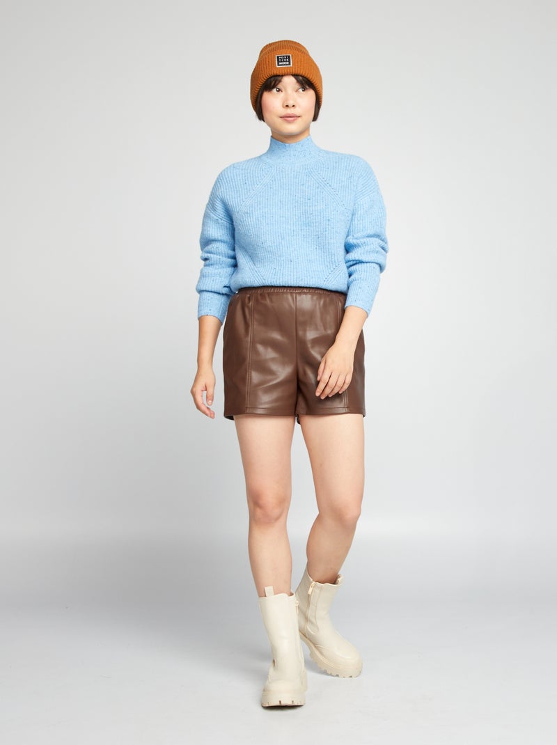 Short en simili Marron - Kiabi