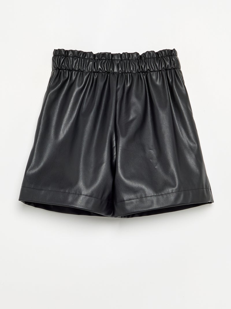 Short en simili Noir - Kiabi
