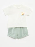 Short en T-shirt - 2-delig WIT - Kiabi