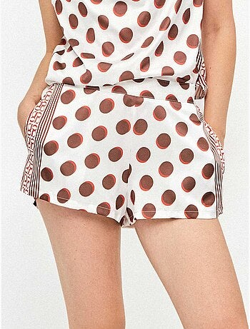 Short en tissu satiné imprimé monogramme