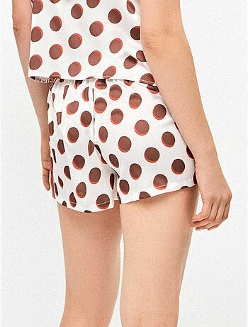 Short en tissu satiné imprimé monogramme