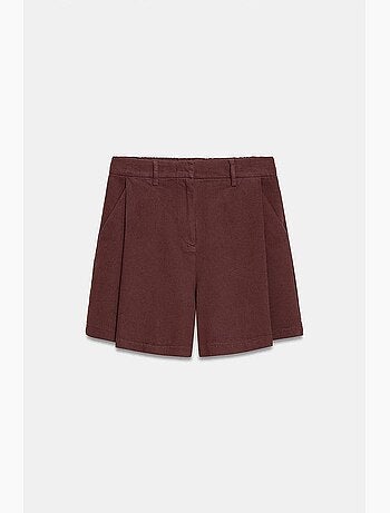 Short en tissu tissé à taille haute et jambe large dilvin