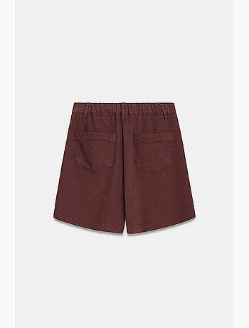 Short en tissu tissé à taille haute et jambe large dilvin