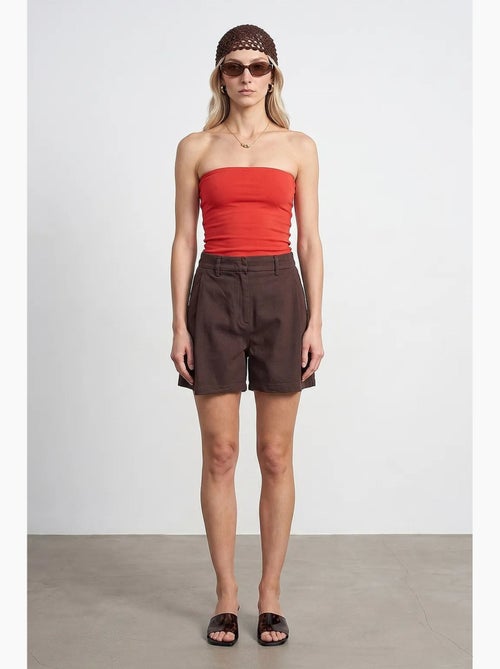 Short en tissu tissé à taille haute et jambe large dilvin - Kiabi Short en tissu tissé à taille haute et jambe large dilvin - Kiabi