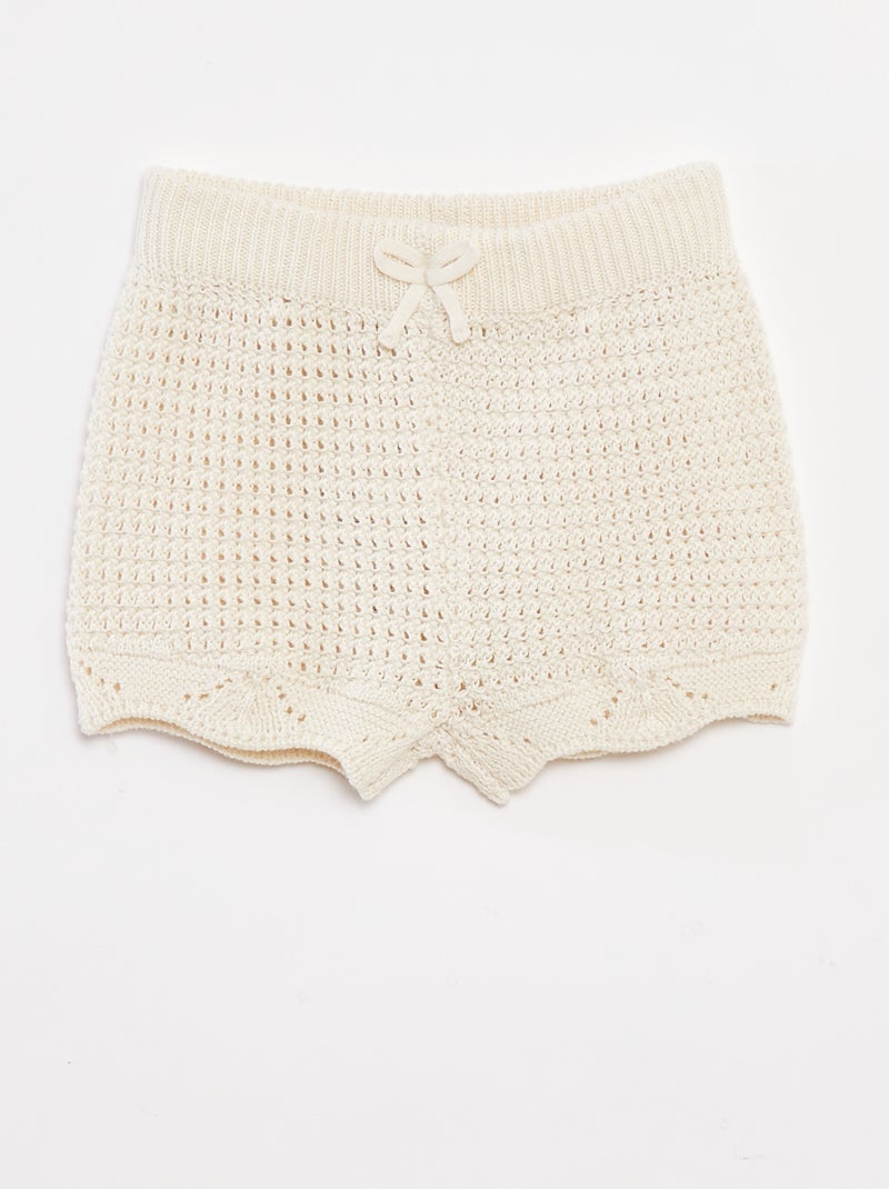 Short en tricot Blanc - Kiabi