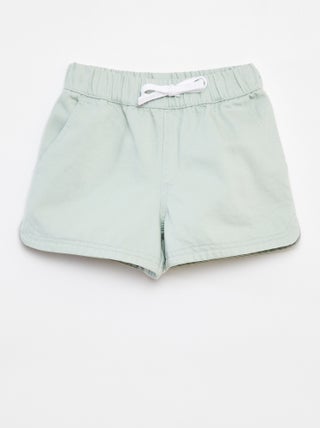 Short en twill à taille élastiquée