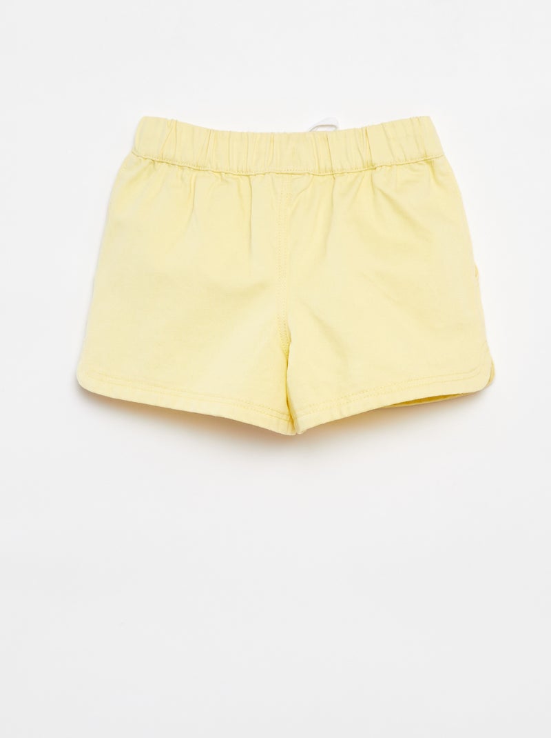 Short en twill à taille élastiquée Jaune - Kiabi