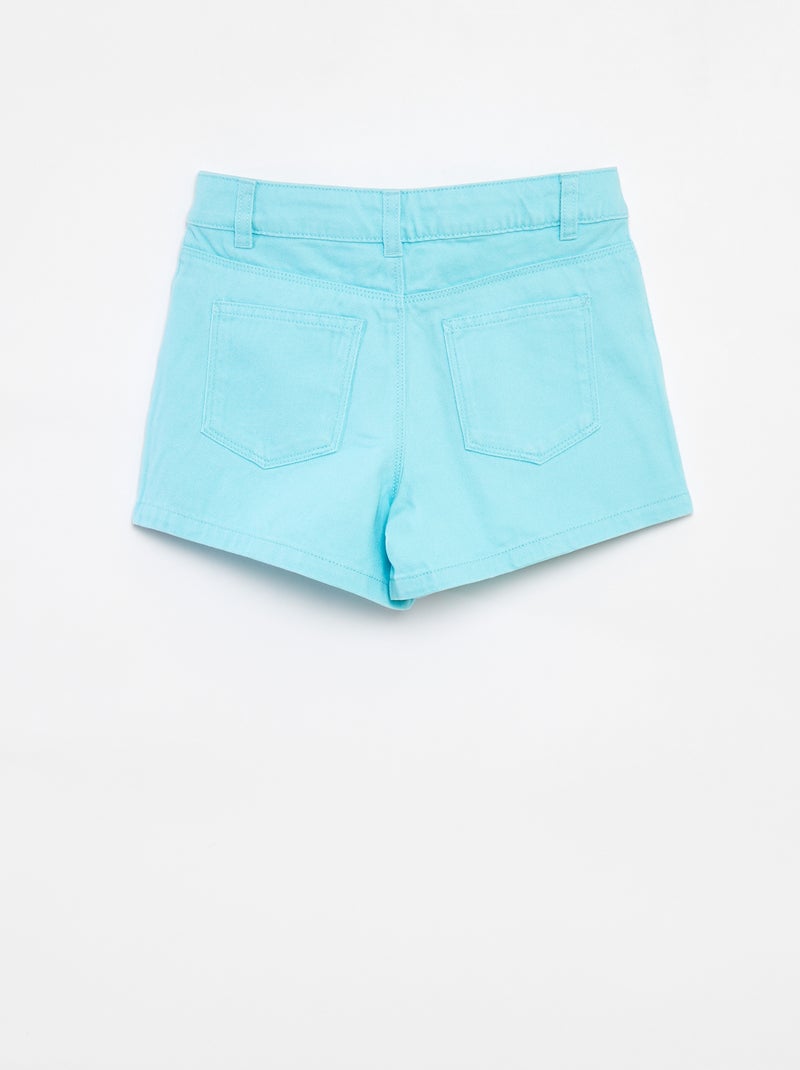 Short en twill avec taille ajustable Bleu - Kiabi
