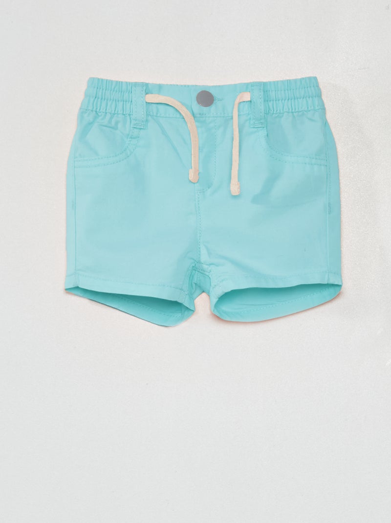 Short en twill de coton Bleu - Kiabi