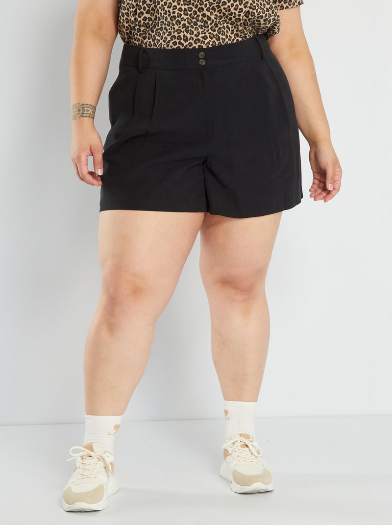 Short en twill noir - Kiabi