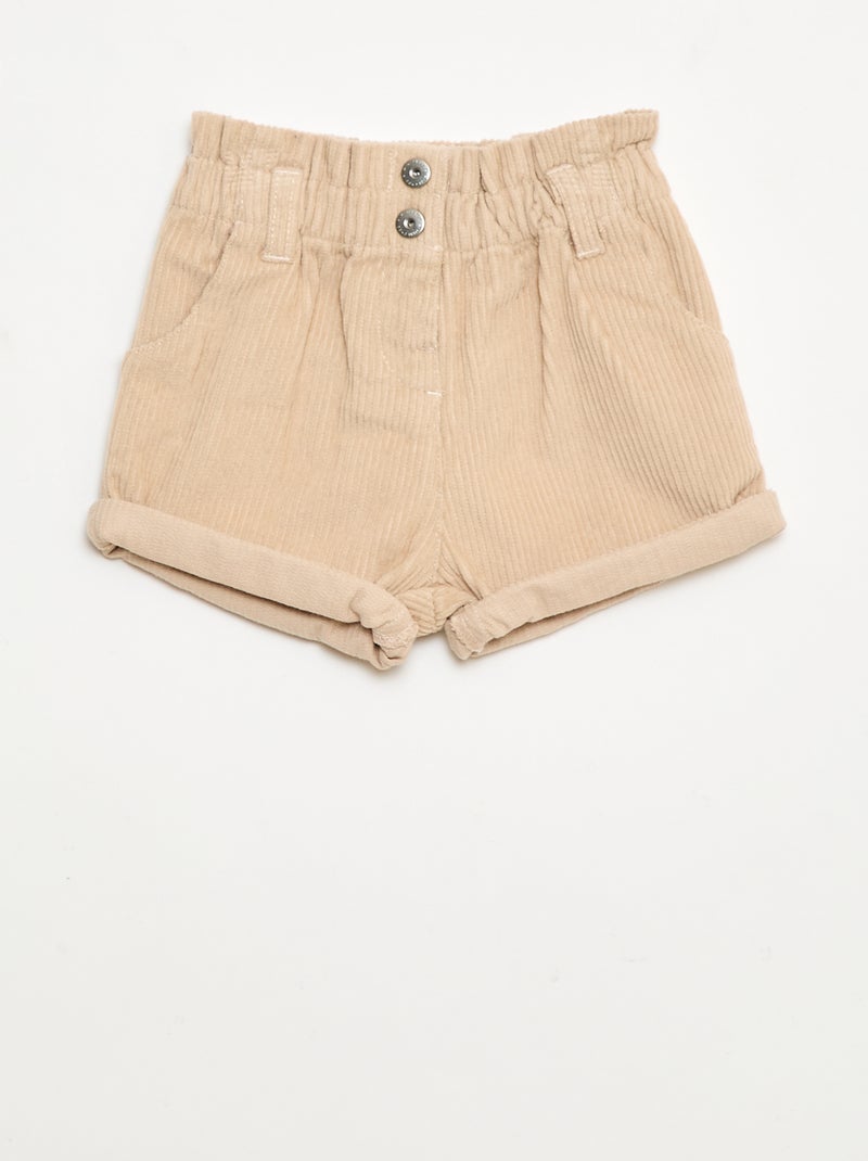 Short en velours Beige - Kiabi
