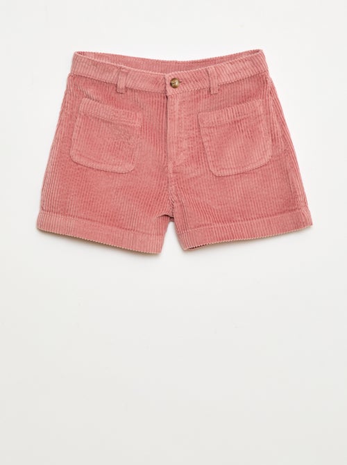 Short en velours côtelé avec 2 poches plaquées - Kiabi