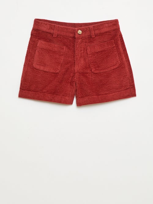 Short en velours côtelé avec 2 poches plaquées - Kiabi