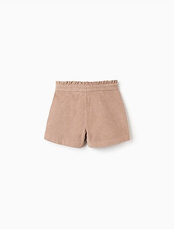 Short en velours côtelé avec plis devant