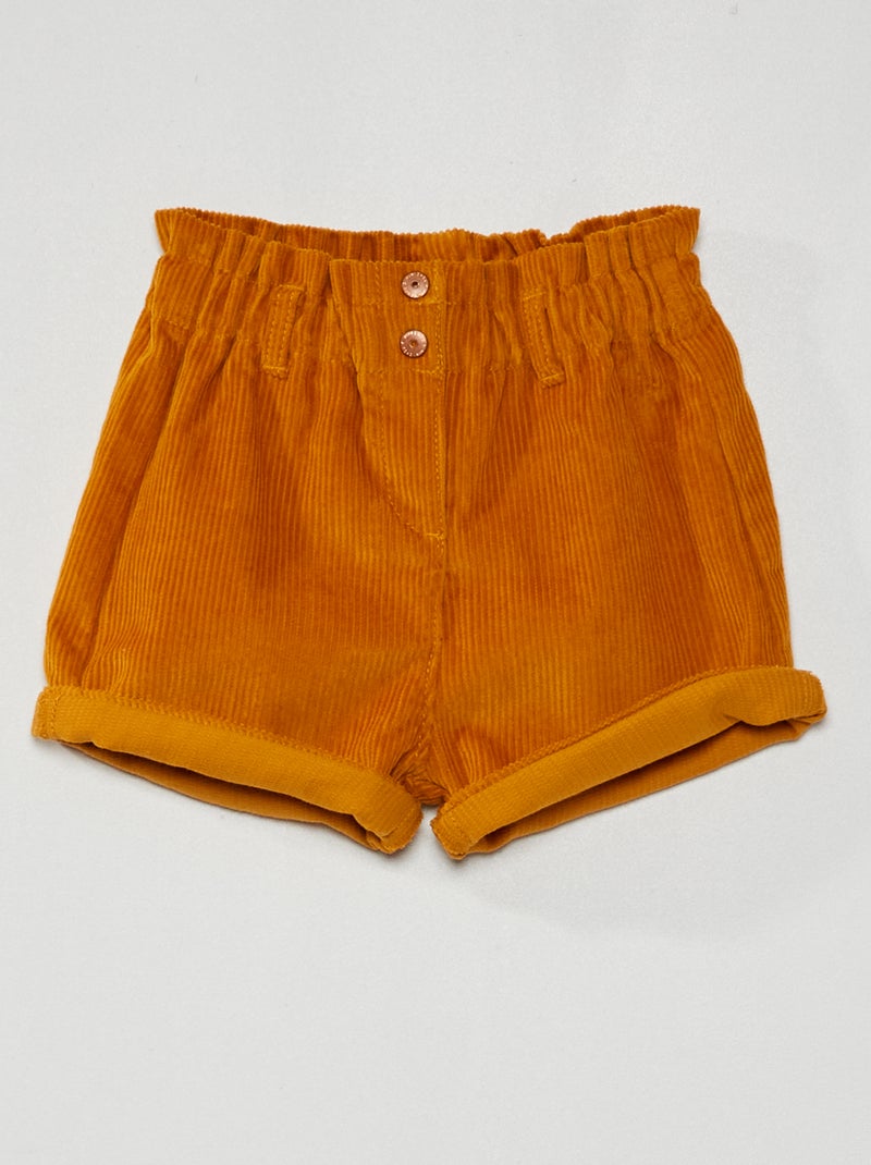 Short en velours côtelé Jaune moutarde - Kiabi