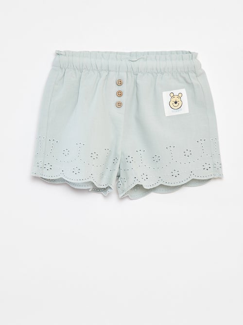 Short en voile de coton avec broderie anglaise 'Disney' - Kiabi