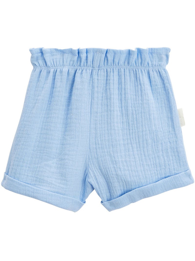 Short enfant en gaze de coton Moorea Bleu - Kiabi