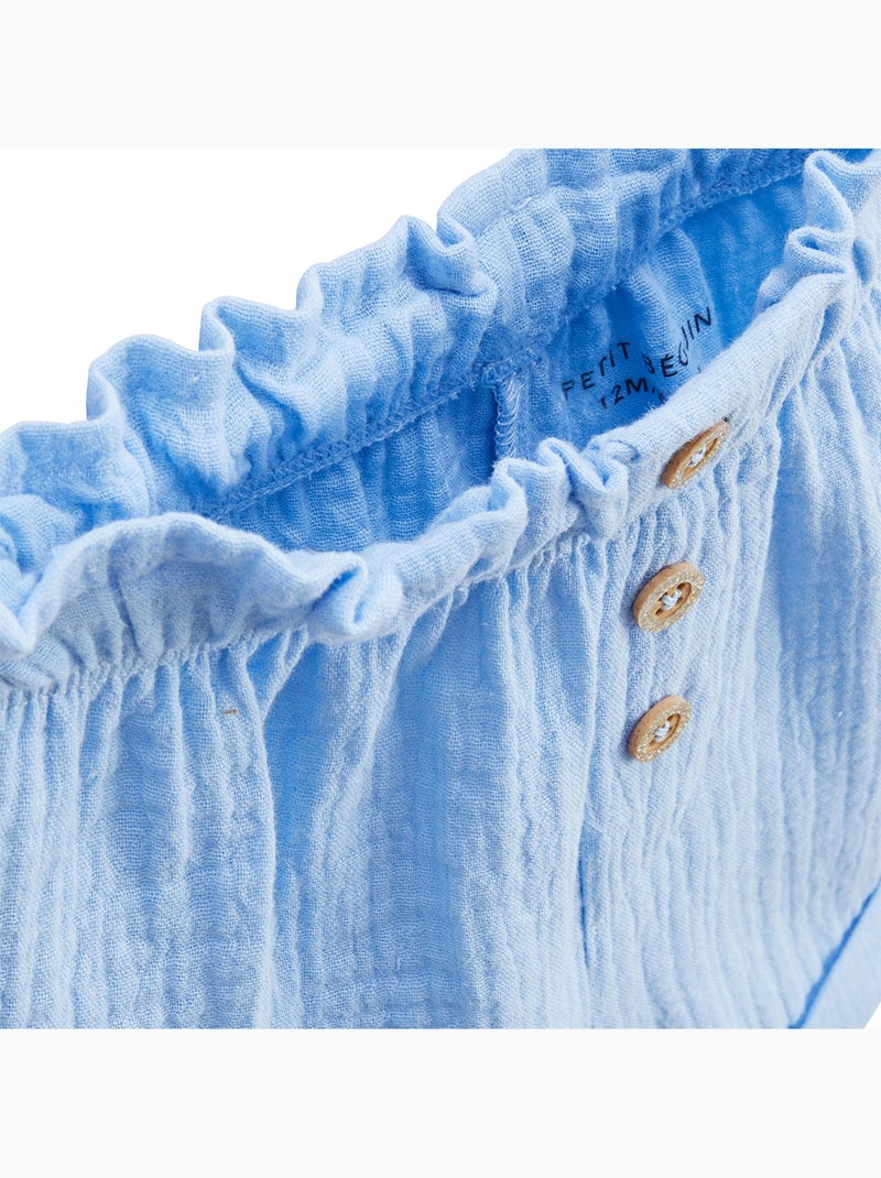 Short enfant en gaze de coton Moorea Bleu - Kiabi