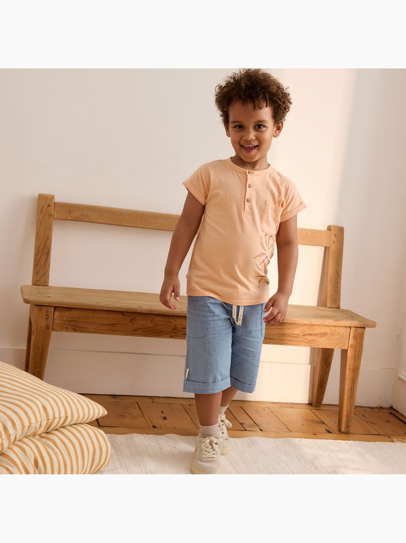 Short enfant en toile de coton Kanha Bleu - Kiabi