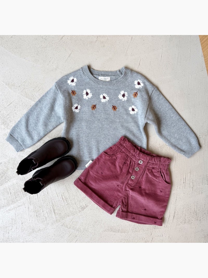 Short enfant en velours côtelé Aimée Bordeaux - Kiabi