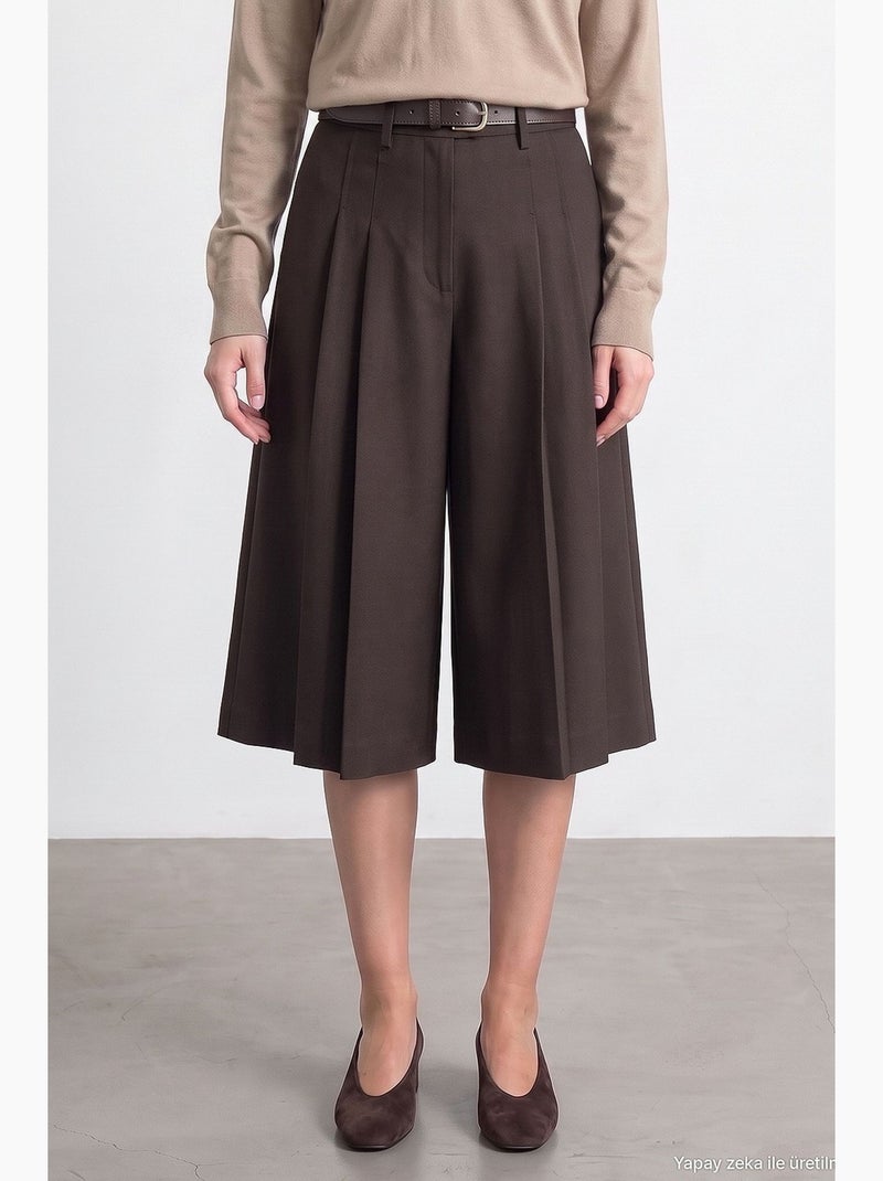 Short femme à pinces dilvin Marron foncé - Kiabi