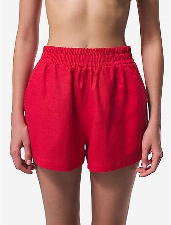 Short femme à taille élastique mi-haute penti