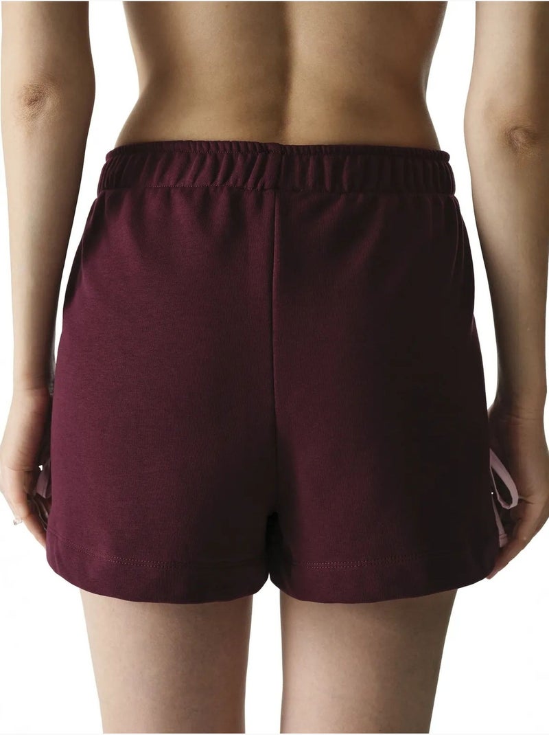 Short femme avec détail nœud et détail ruban penti Rouge bordeaux - Kiabi