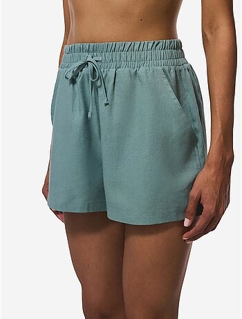 Short femme taille élastique, taille mi-haute penti