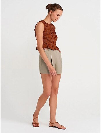 Short femme taille haute avec ceinture dilvin