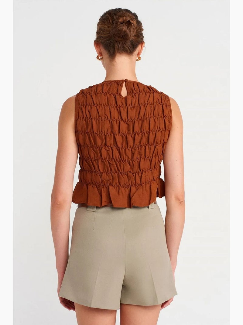 Short femme taille haute avec ceinture dilvin Beige argile - Kiabi
