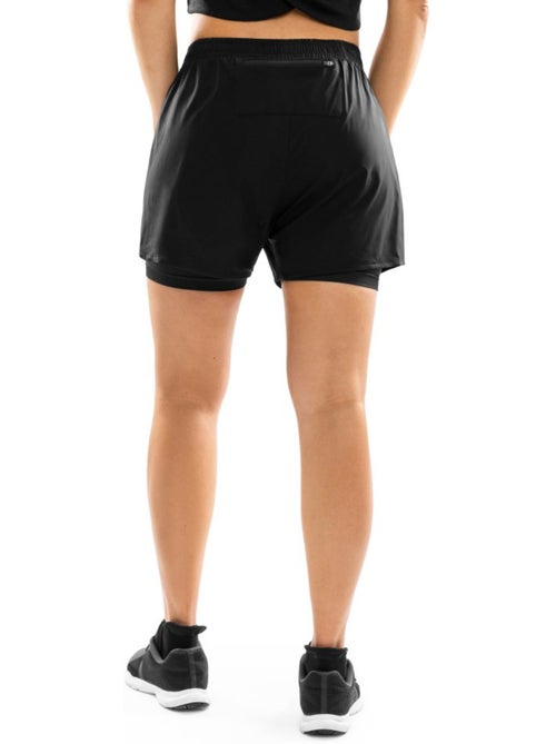 Short fitness double couche femme fitness femme purpose - Kiabi