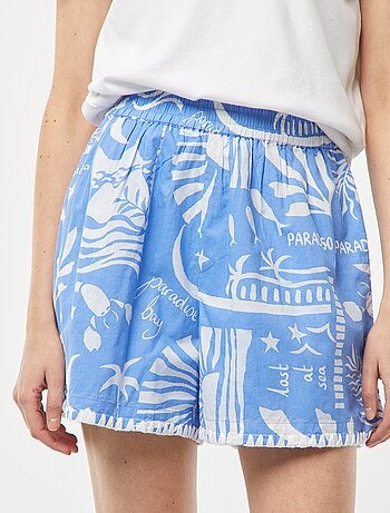 Short fluide avec des motifs all over en voile de coton