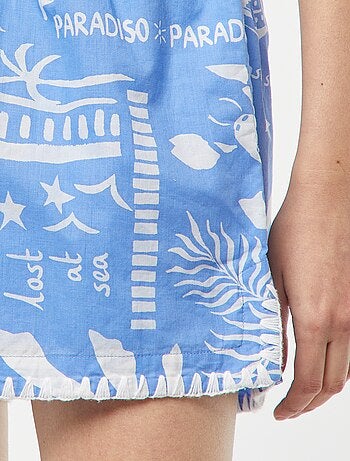 Short fluide avec des motifs all over en voile de coton