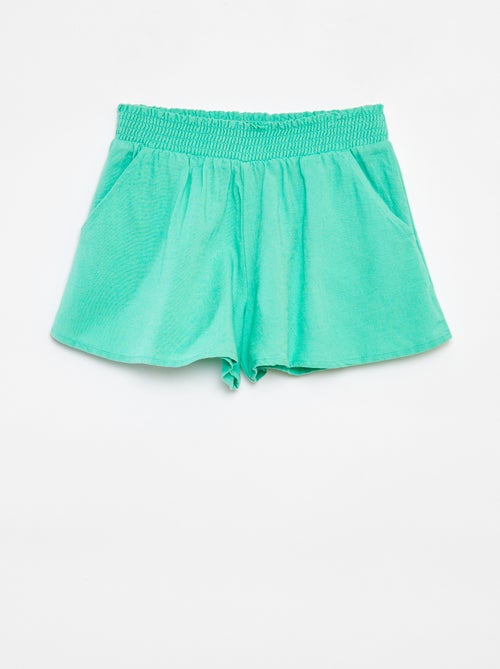 Short fluide en lin mélangé avec imprimé - Kiabi